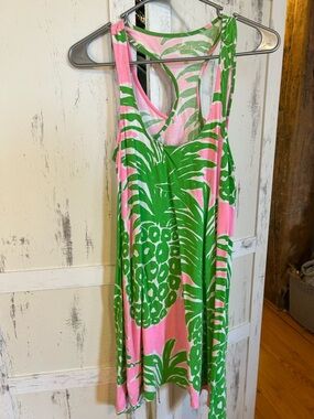 Lilly Pulitzer Pink & Green Pineapple Tank Mini Dress